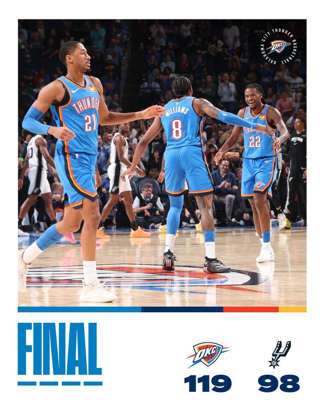 开云体育官网-文班亚马创历史第2神迹，马刺完败雷霆！亚历山大34+4帽刷爆纪录