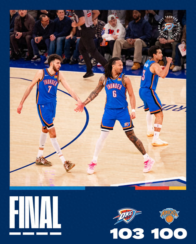 复出就夺回联盟第一！SGA延续四纪录被赞多面手 布朗：造犯规一绝|亚历山大|雷霆|谢伊·吉尔杰斯-亚历山大|俄克拉荷马雷霆队|纽约尼克斯队_新浪体育_新浪新闻